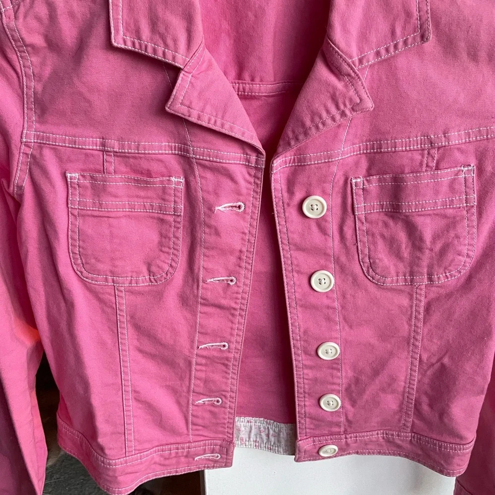 Pink cropped jacket - Picture 3 of 12
